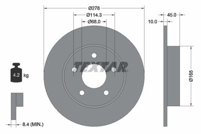 2X ДИСК ТОРМОЗНОЙ NISSAN ЗАД PRIMERA 02- 92125703