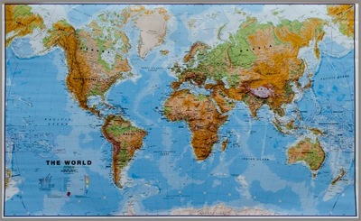 Świat fizyczny mapa ścienna arkusz laminowany