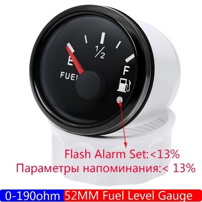 0~190 OHM FUEL LEVEL SENSOR FUEL LEVEL GAUGE WITH ALARM RED LIGHT 2\~75639  