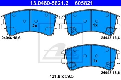 ATE 13.0460-5821.2 ZAPATAS DE FRENADO PARTE DELANTERA MAZDA 6 2,0-2,3 02-07  