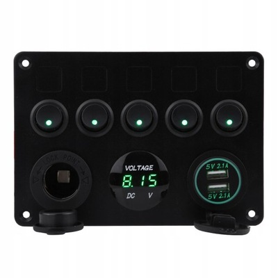 5 GANG PANEL CONMUTADORES USB 12-24V  