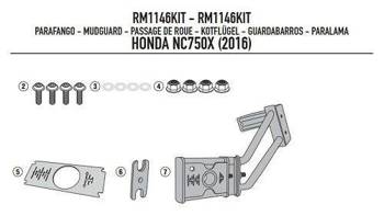 KAPPA RM1146KIT KIT MONTAVIMO HONDA NC750X / S 