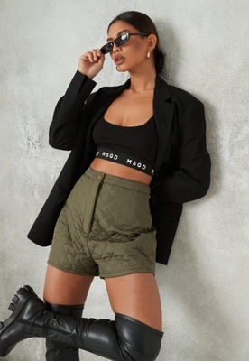 MISSGUIDED_KRÓTKIE PIKOWANE SPODENKI KHAKI CL11281