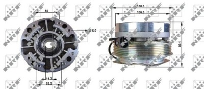 NRF CЦЕПЛЕНИЕ ELEKTROMAGNETYCZNE ВЕНТИЛЯТОРА DAILY MK III/ DAILY CITY 2000 