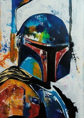 Obraz olejny THE MANDALORIAN 50x70 Golly's Art DUŻY BCM