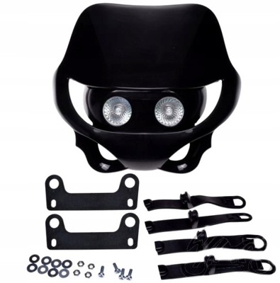 UNIWERSALNA OWIEWKA HALOGENY LAMPA PRZÓD ENDURO CROSS NAKED STUNT