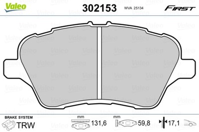 ZAPATAS DE FRENADO FORD B-MAX 12- PARTE DELANTERA  