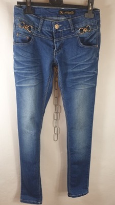 KOUCLA jeansy spodnie rurki zdobione roz 36/ S