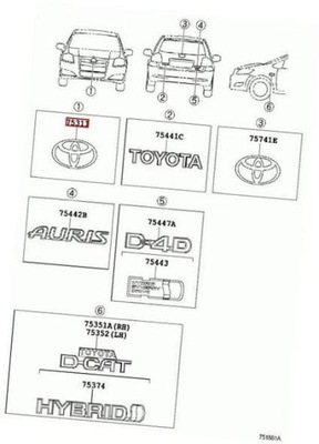 OE TOYOTA LOGO EMBLEMAT PRZÓD VERSO S 10-15