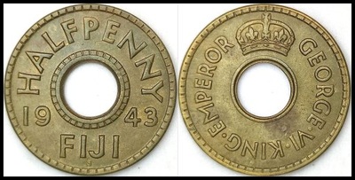 MNB - FIDŻI FIJI 1/2 Pensa 1943 S # HALFPENNY # EMPEROR # st 2- - milautoparts-fr.ukrlive.com