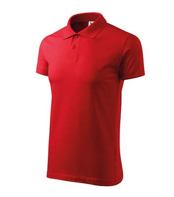 Czerwona bawełniana męska koszulka polo L