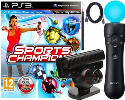 ZESTAW SONY PLAYSTATION MOVE KAMERA KONTROLER SPORTS CHAMPIONS PS3 PL