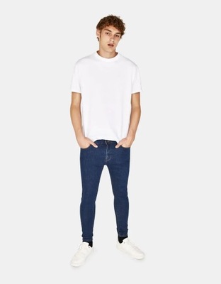 BERSHKA SPODNIE SUPER SKINNY JEANS