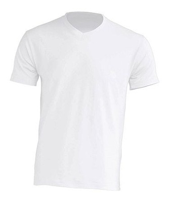 T-SHIRT MĘSKA koszulka JHK V-NECK biała WH L