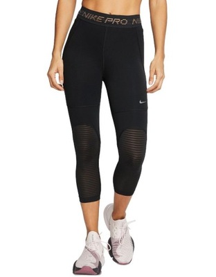 NIKE CZARNE LOGOWANE LEGGINSY (XS)