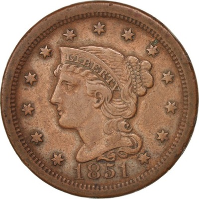Moneta, USA, Braided Hair Cent, Cent, 1851, U.S. M