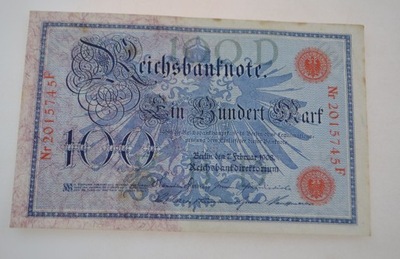 Niemcy - banknot - 100 Marek - 1908 rok