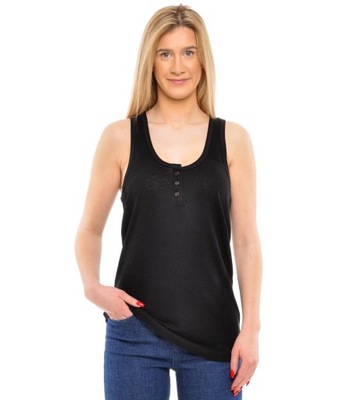 LEE top BLACK basic button TANK _ 36 S