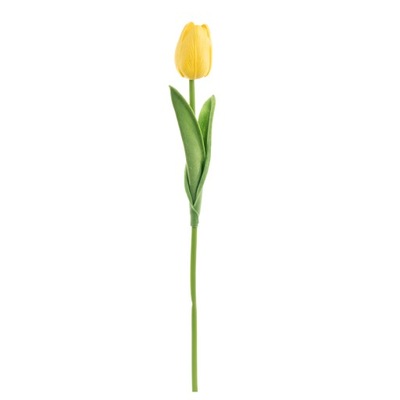 Żółty tulipan na łodydze 33cm piankowy