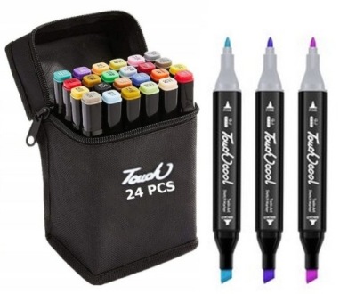 MARKERY ALKOHOLOWE DWUSTRONNE artystyczne 24 szt