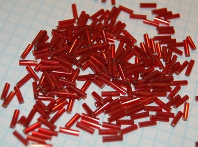 Koraliki rurki 5 mm czerwone 20g