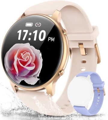 Smart Watch różowy, różowe złoto damski Manigoo