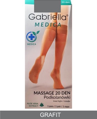 GABRIELLA Podkolanówki Massage 20 DEN k.:GRAFIT