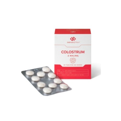 Colostrum, Colostrigen o smaku malinowym, 60 tabletek do ssania