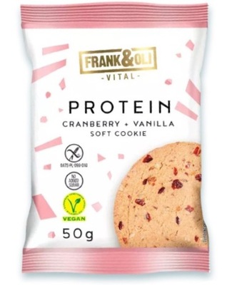 FRANK&OLI miękkie ciastko waniliowe z żurawiną 50g