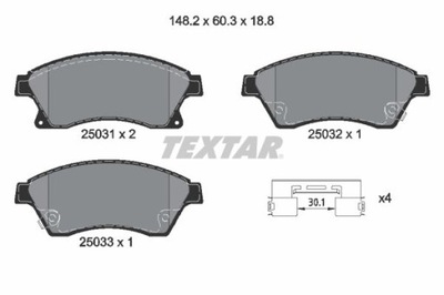 TEXTAR 2503101 ZAPATAS DE FRENADO  