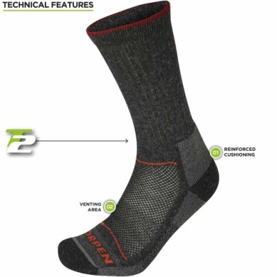 Merino hiker M charcoal 2 pack skarpety Lorpen