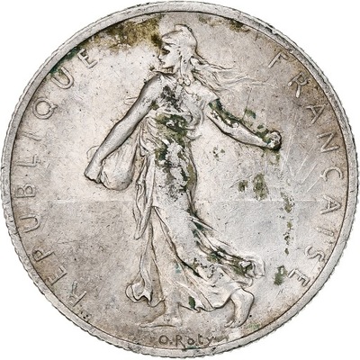 Francja, 2 Francs, Semeuse, 1900, Paris, Srebro, E