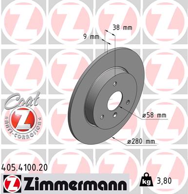 ZIMMERMANN 405.4100.20 DISC BRAKE  