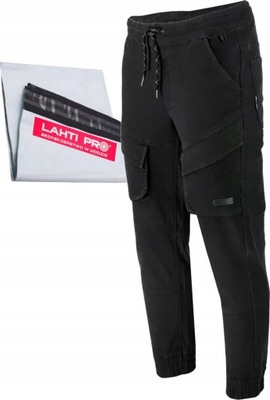 LAHTI PRO PANTALONES ROBOCZE JOGGERY BAWELNIANE MESKIE NEGRAS BHP L40536 XXXL  