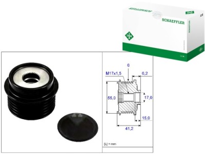Ina535 0231 10 шків генератора toyota 1,6/ фото №1