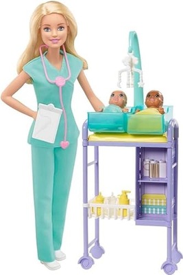 Barbie You Can Be Anything Doll, Baby Doctor Playset with Blonde Barbie Dol