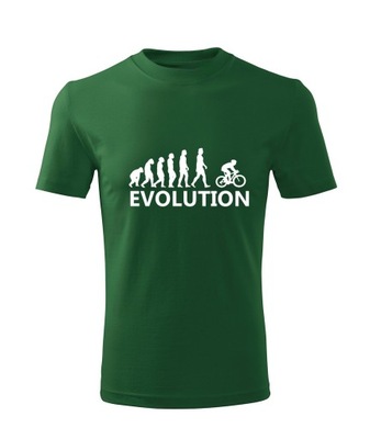 Koszulka T-shirt męska D691 ROWER EWOLUCJA zielona rozm XL