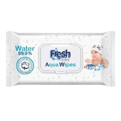 Chusteczki nawilżane wodą 99% Dla Dzieci mokre Aqua Wipes Pure Water 60szt