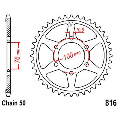 ENGRANAJE PARTE TRASERA 45Z 530 SUZUKI GR 650 GSF 1200 GSX  