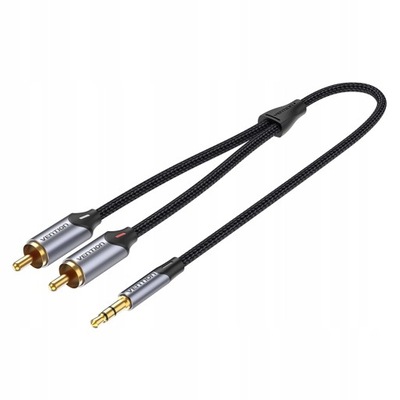 VENTION Kabel Jack 3,5mm - 2x RCA w oplocie - 1,5m