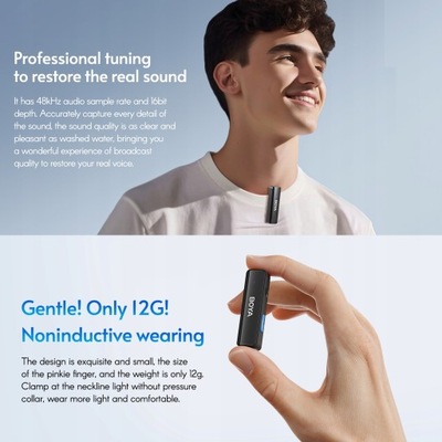 Boya Boyalink A2 2,4 GHz bezprzewodowy system mikrofonu Lavalier Mikrofon M