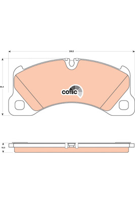 КОЛОДКИ ТОРМОЗНЫЕ - КОМПЛЕКТ COTEC GDB1774