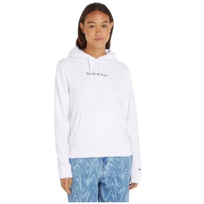 TOMMY HILFIGER BLUZA DAMSKA Z KAPTUREM BIAŁA r. M
