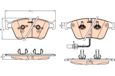 Trw гальмівні колодки гальмівні перед bentley continental continental flying фото №1