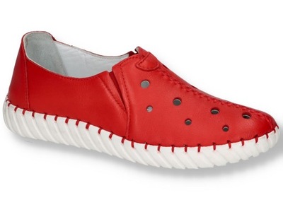 Buty damskie wsuwane czerwone 54C-563 39