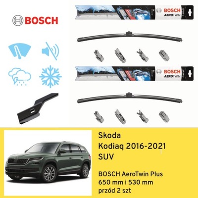 WIPER BLADES FRONT FOR SKODA KODIAQ SUV (2016-2021) BOSCH  