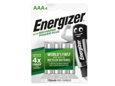 4x AKUMULATORKI ENERGIZER RECHARGE PLUS AAA 700mAh