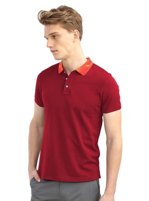 Koszulka Polo Męska Polówka Bawełna 17531 M czerwona