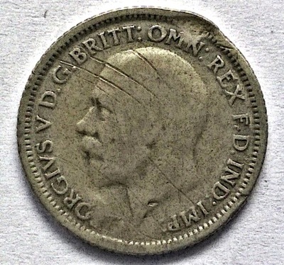 WIELKA BRYTANIA 6 PENSÓW 1929 / srebro