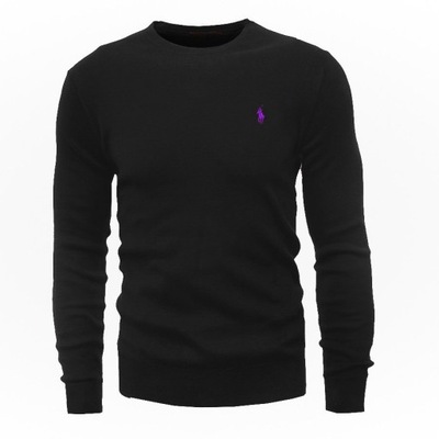 SWETER RALPH LAUREN POLO CZARNY r. L